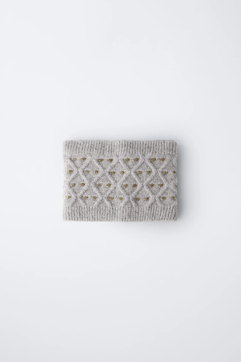 POLKA DOT KNIT NECK WARMER
