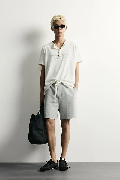 WASHED HENLEY T-SHIRT