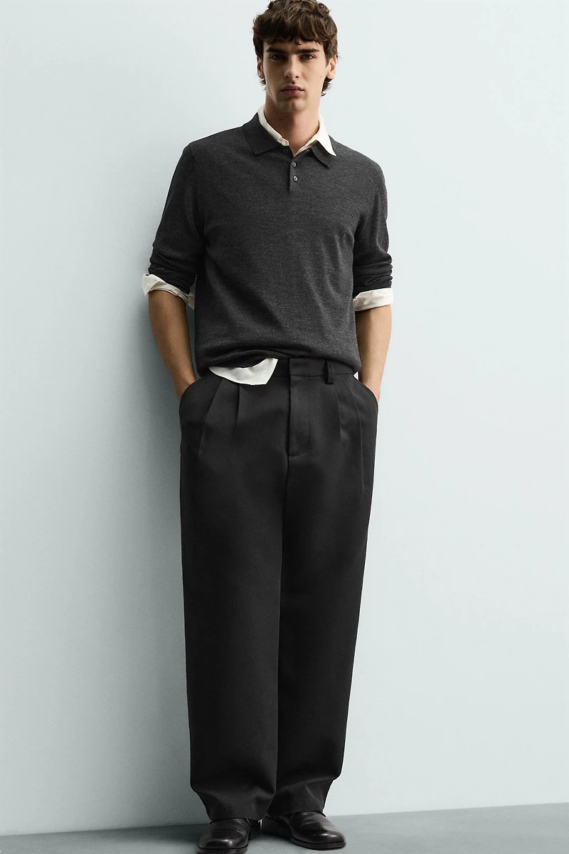 RELAXED BALLOON FIT PLEATED PANTS