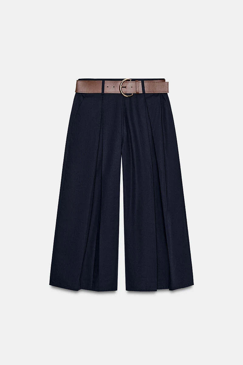 PANTALON JUPE-CULOTTE AVEC CEINTURE