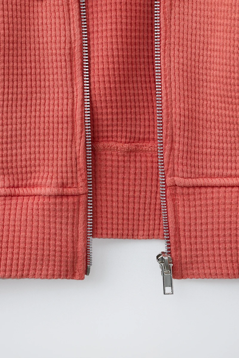 PUKAS SURF WAFFLE CROPPED HOODIE