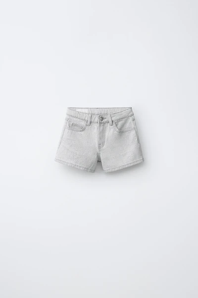 RHINESTONE DENIM SHORTS