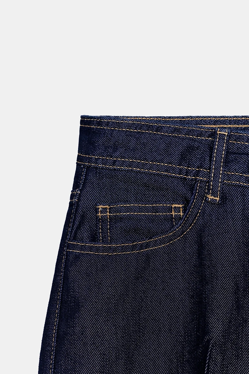 Z1975 STRAIGHT LEG MID-RISE CREASED JEANS