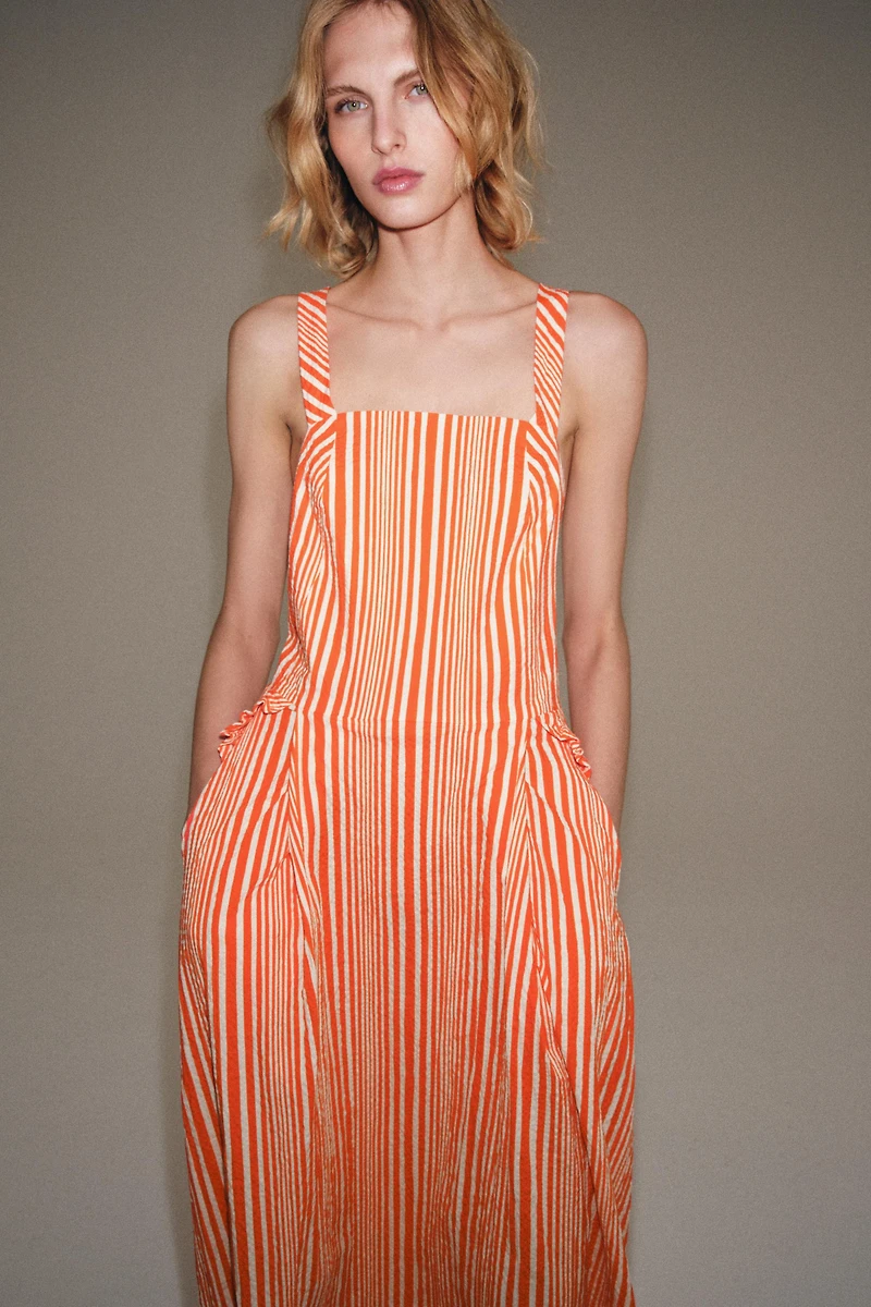 ZW COLLECTION STRIPED MIDI DRESS