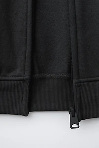 PLAIN PLUSH HOODED SWEATSHIRT