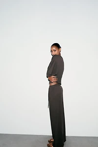 STRAIGHT LEG COTTON PANTS