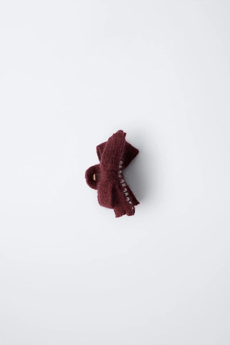 KNITTED BOW HAIR CLIP