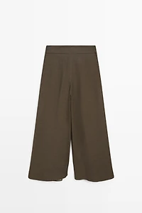 Semi-sheer linen blend skort