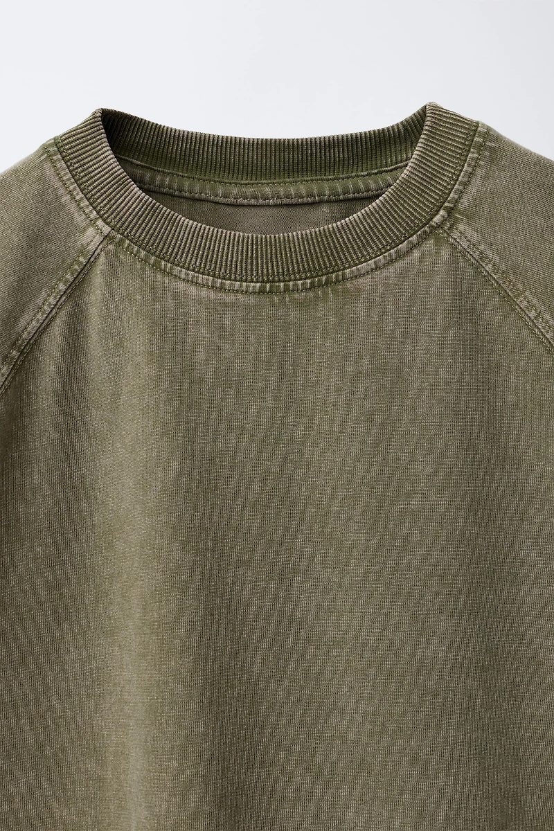 HEAVY WEIGHT T-SHIRT AND WASHED EFFECT RIB FLARE LEGGINGS SET