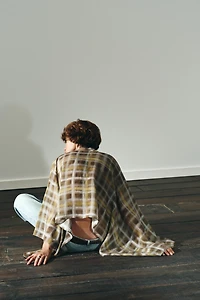 PLAID SCARF CAPE