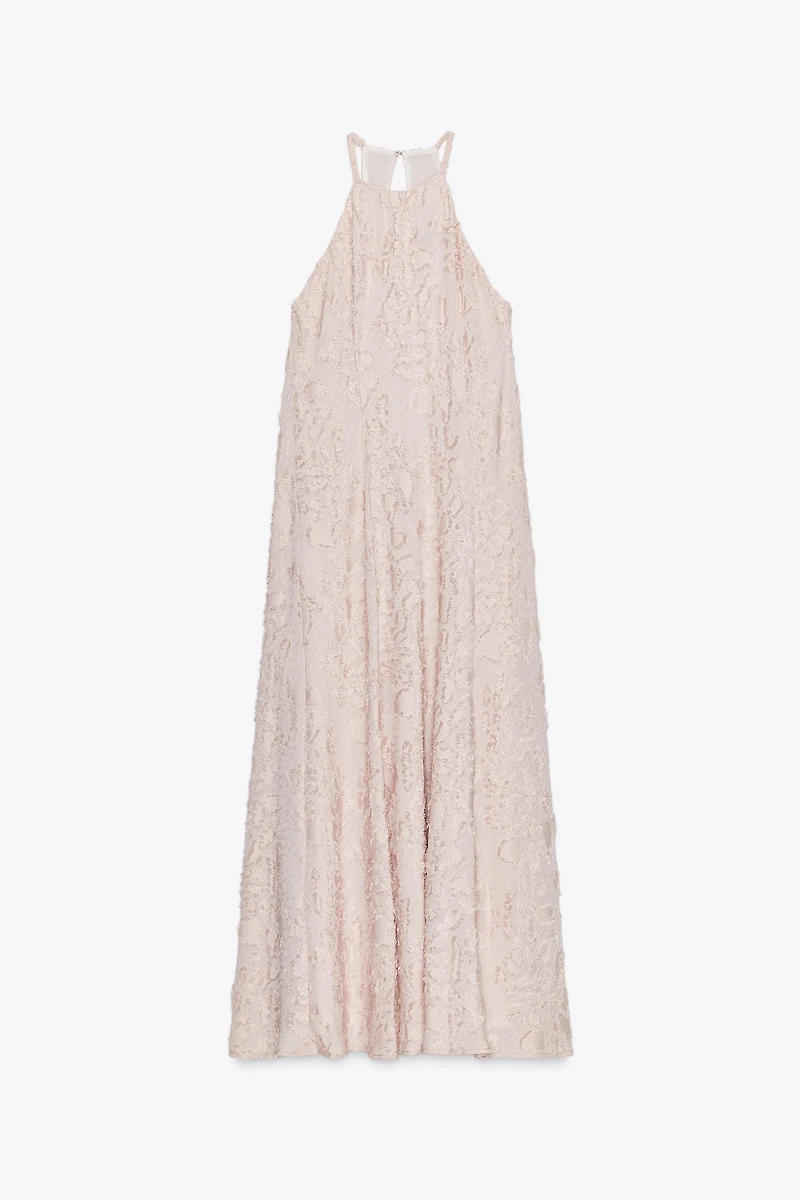 HALTER FRAY MIDI DRESS