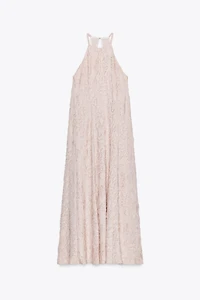 HALTER FRAY MIDI DRESS