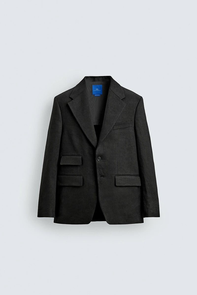 AARON LEVINE X ZARA 100% LINEN TWILL SUIT BLAZER