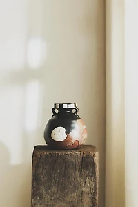 PAINTED STONEWARE VASE