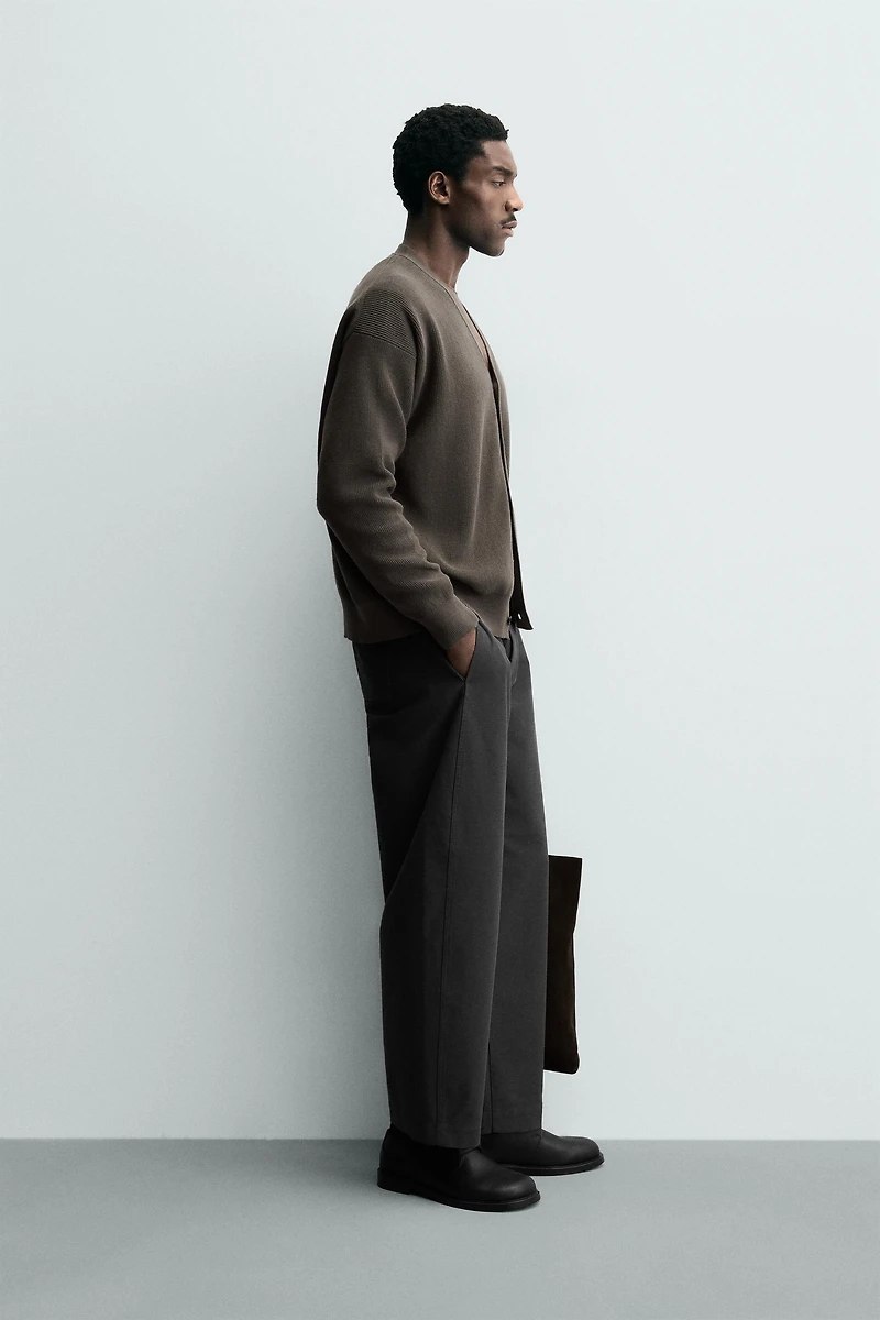 COTTON TEXTURED CARDIGAN