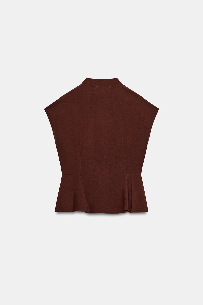 PLEATED PEPLUM TOP