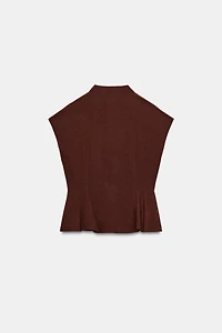 PLEATED PEPLUM TOP