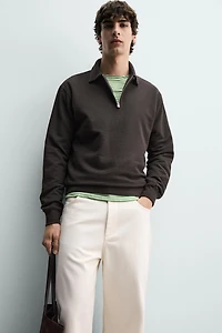 ZIP POLO SWEATSHIRT