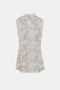 EMBROIDERED SEQUIN BELTED DRESS