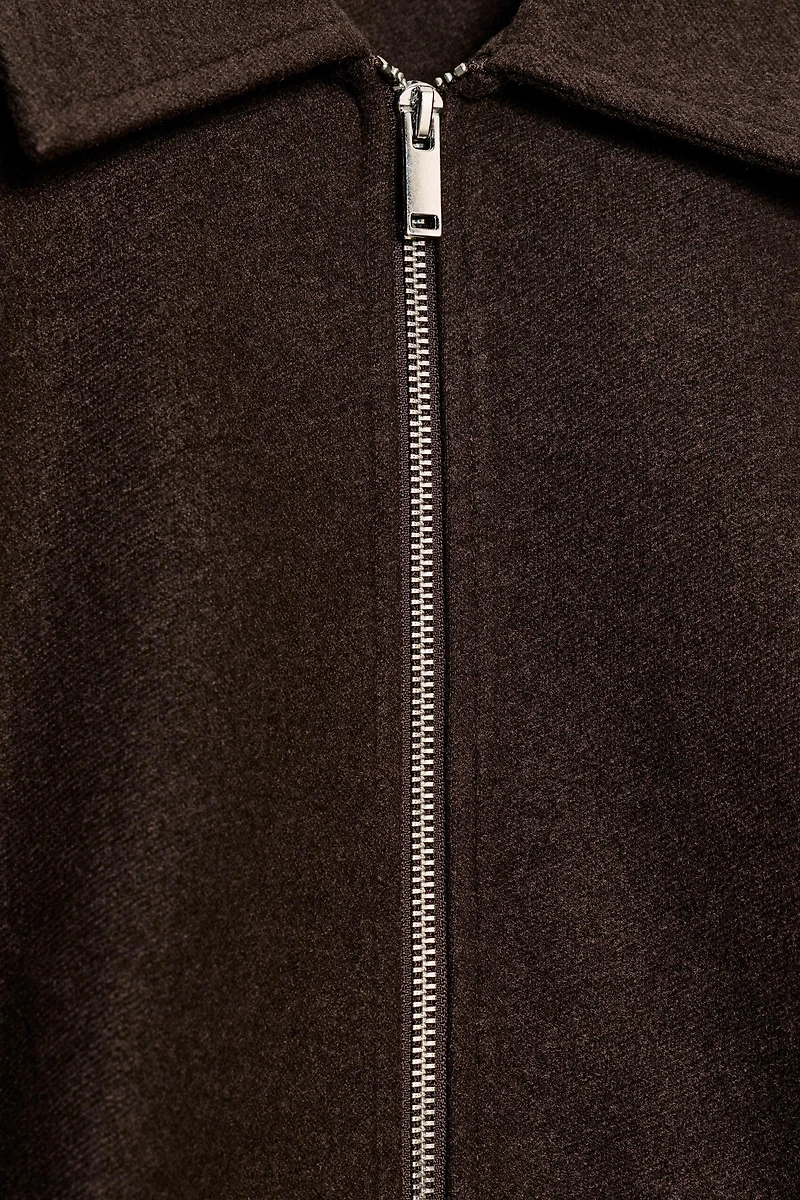 ZIPPERED SOFT BOMBER JACKET