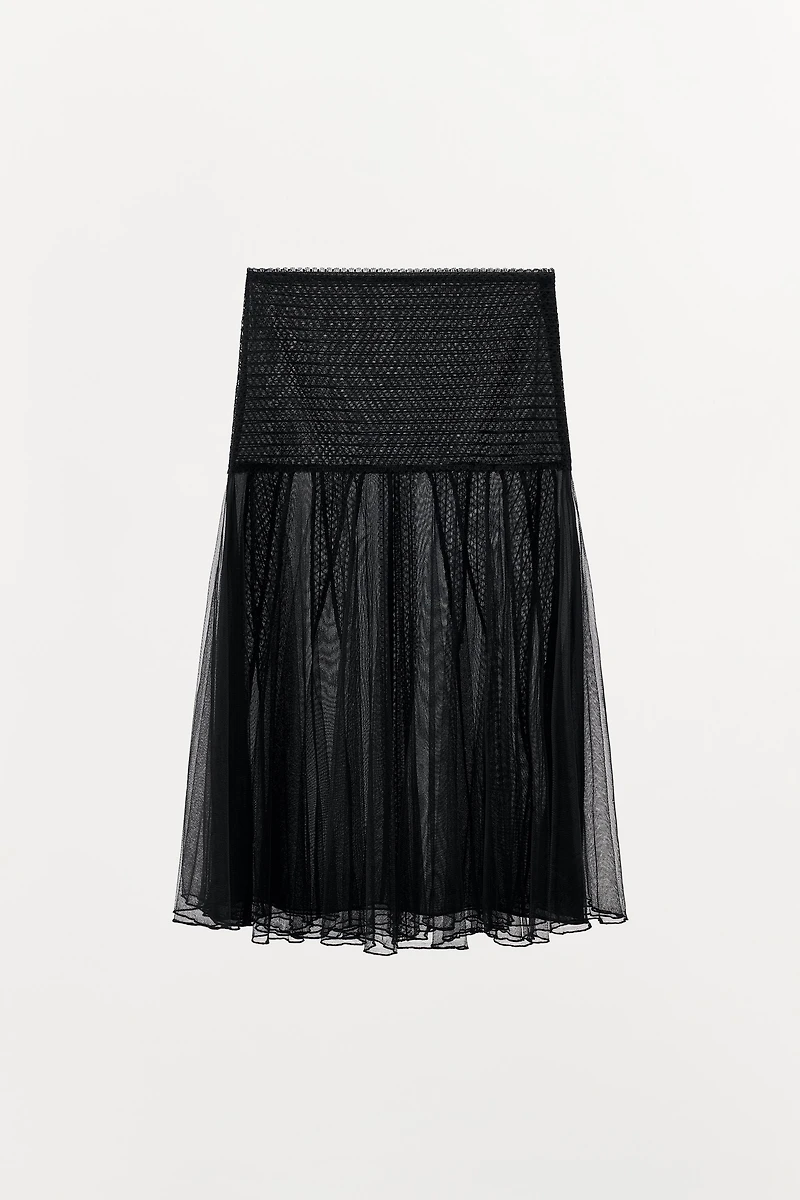 COMBINATION LACE TULLE SKIRT