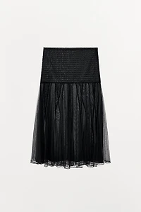 COMBINATION LACE TULLE SKIRT