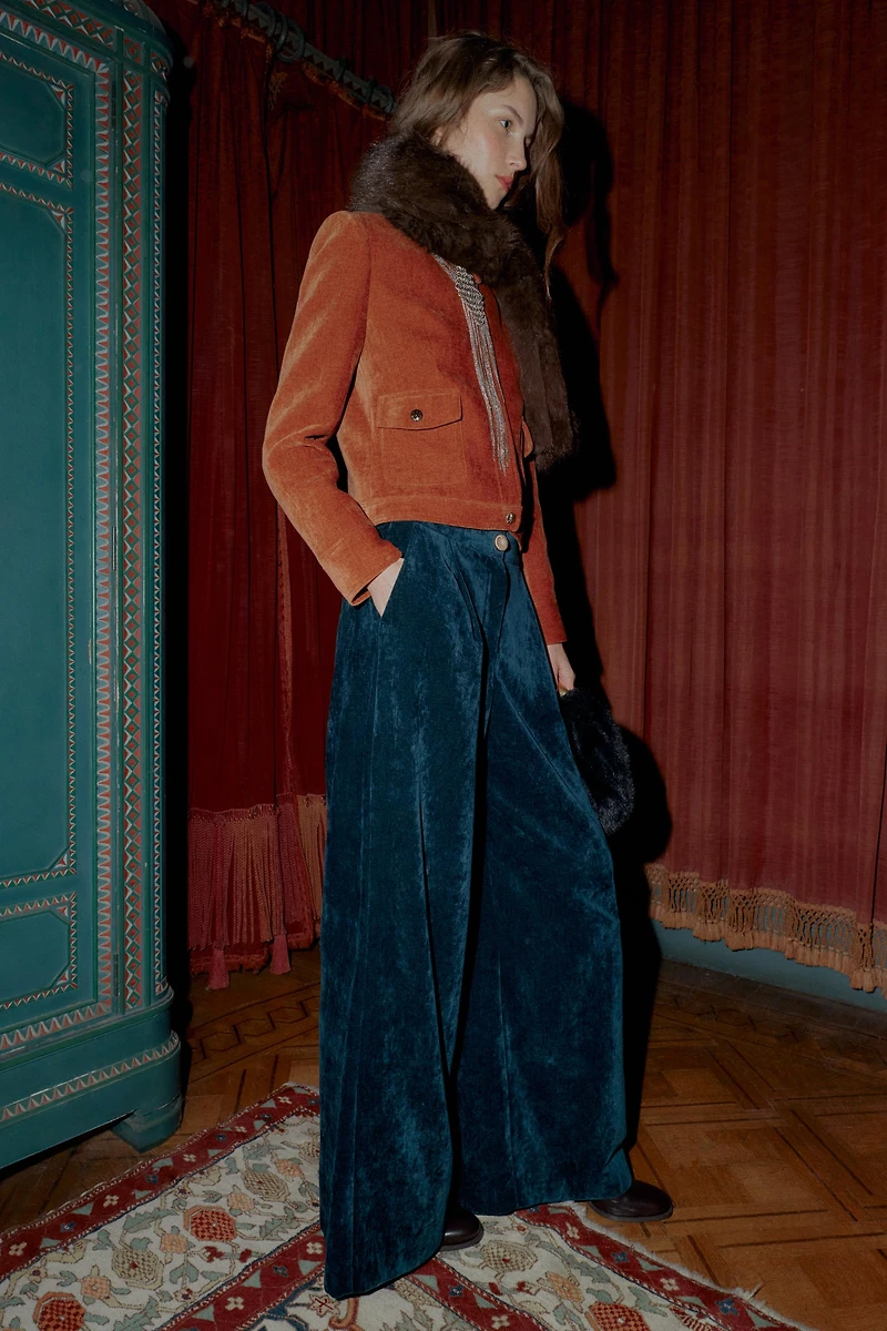 PANTALON LARGE EN VELOURS