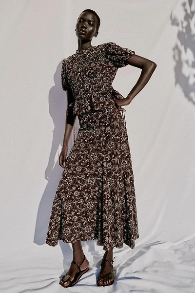 EMBROIDERED MIDI SKIRT