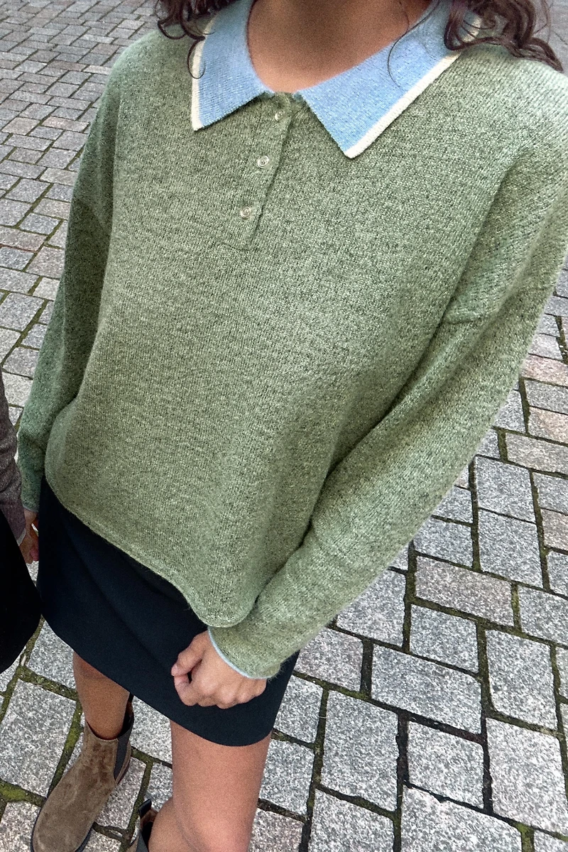PULL POLO EN MAILLE BIMATIÈRE