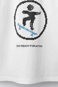 PIXEL SKATE PRINT T-SHIRT