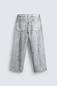 WAXED FINISH BAGGY FIT JEANS