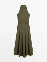 Robe longue à encolure américaine