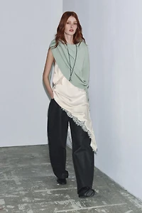 ZW COLLECTION CRACKLED BARREL LOW-RISE JEANS