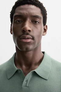 RIB KNIT POLO SHIRT