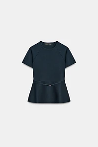 KNIT PEPLUM TOP