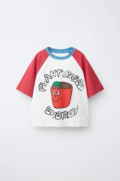 RAGLAN SLEEVE PRINTED T-SHIRT