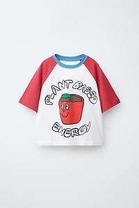 RAGLAN SLEEVE PRINTED T-SHIRT