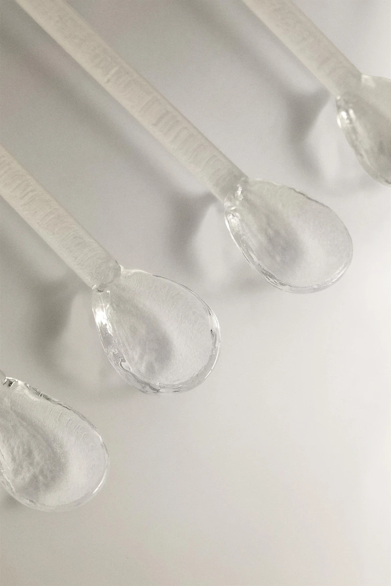 SET OF SHINY CHRISTMAS GLASS DESSERT SPOONS (SET OF 6)