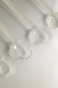 SET OF SHINY CHRISTMAS GLASS DESSERT SPOONS (SET OF 6)