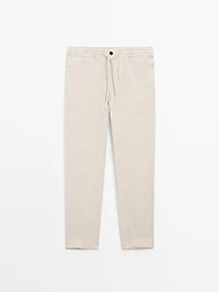 Total look linen trousers