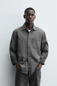 WASHED TWILL TEXTURED SHIRT