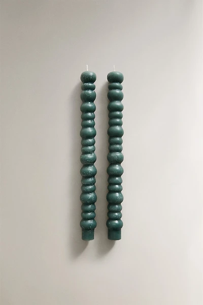 PACK OF WAVY DECORATIVE CANDLES (PACK OF 2)