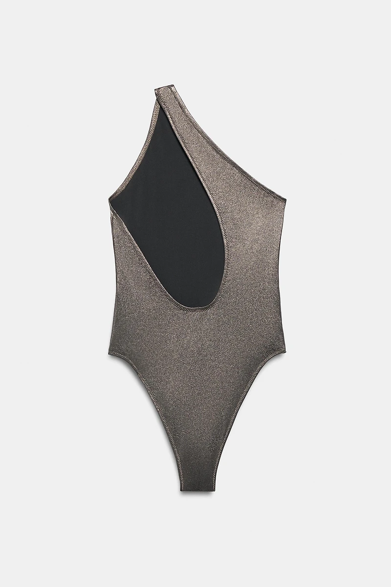 ASYMMETRIC METALLIC SWIMSUIT