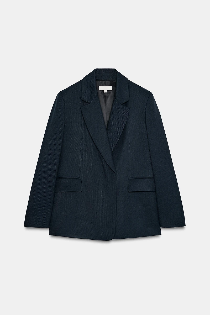 OVERSIZE DOUBLE-BREASTED TWILL BLAZER