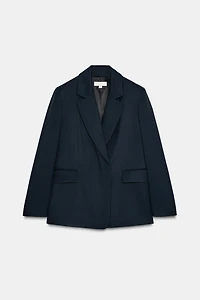OVERSIZE DOUBLE-BREASTED TWILL BLAZER