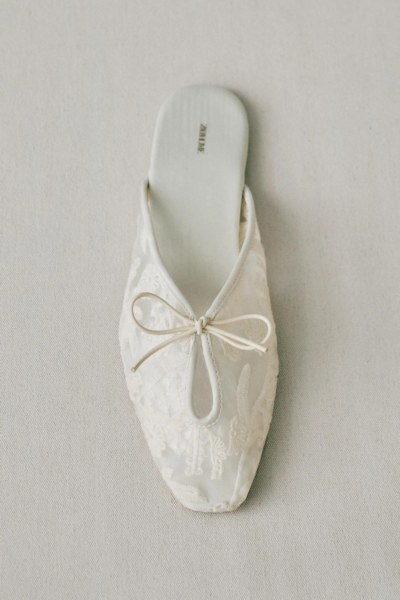 CHAUSSON MULE BRODERIE FLEURS