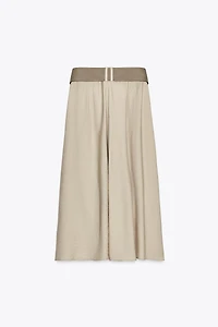 RUSTIC BELTED A-LINE SKIRT