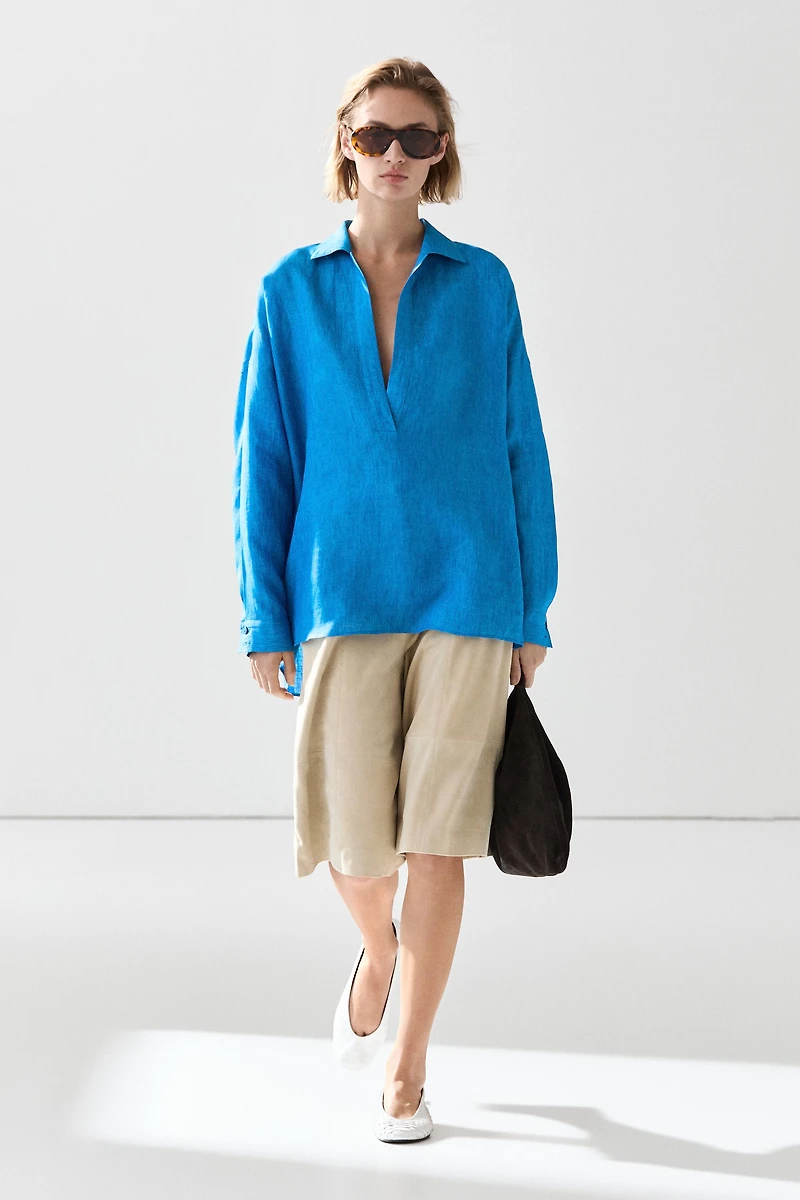 100% linen flowing blouse