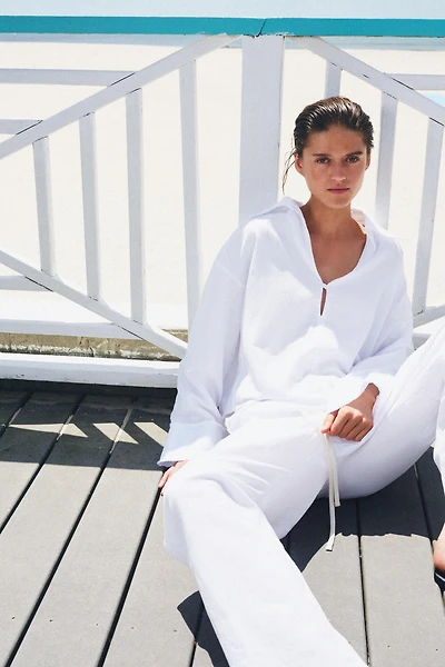 ZW COLLECTION FRINGED LINEN SHIRT