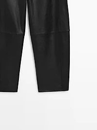 Balloon fit nappa leather trousers